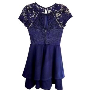 City Studio 1 Women's Dress Blue Lace Junior Size 1